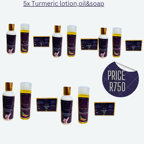 Half stock 5x turmeric soap ,5x Turmaric oil &5x turmaric lotion